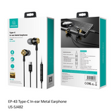 USAMS US-SJ482 EP-43 Wired In Ear USB-C / Type-C Interface Metal Digital