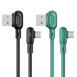 US-SJ457 U57 Type-C Double Right-angle Cable With Colorful Light