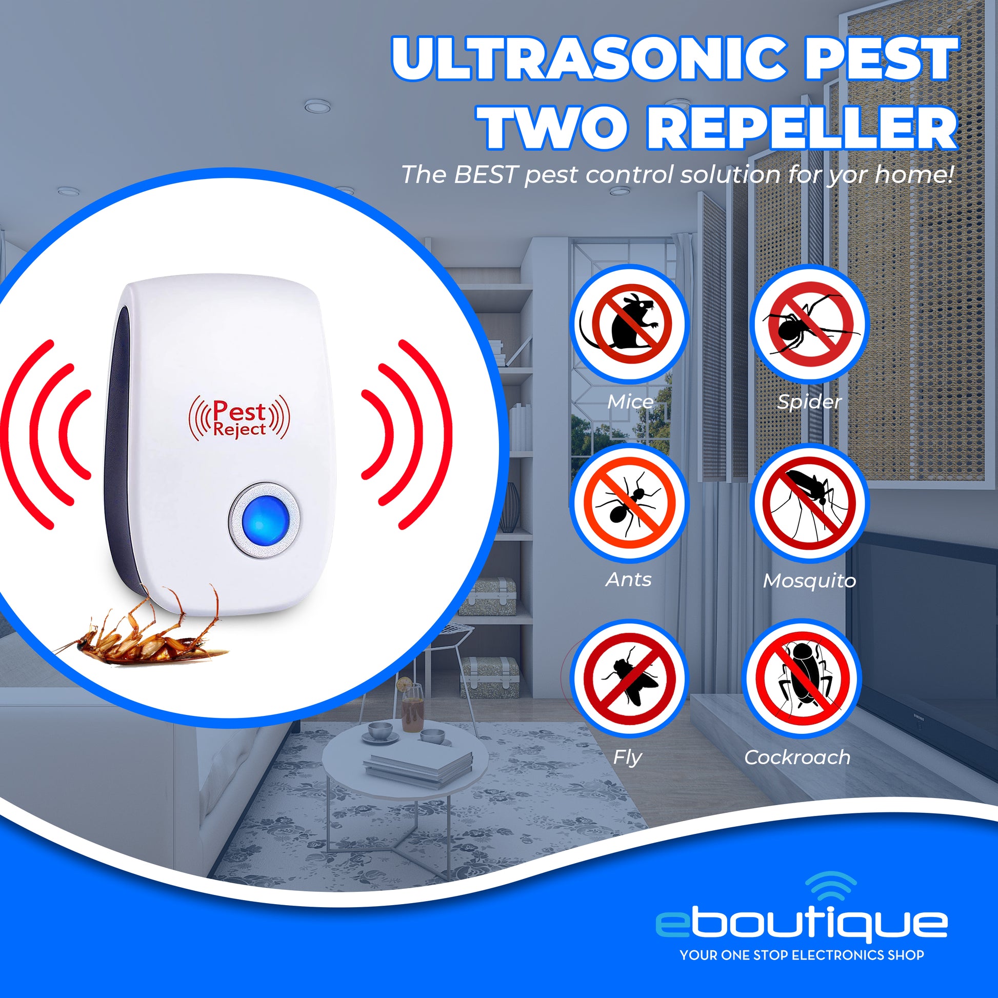 Ultrasonic Pest Repeller,Electronic Plug in Sonic Repellent pest Contr ...
