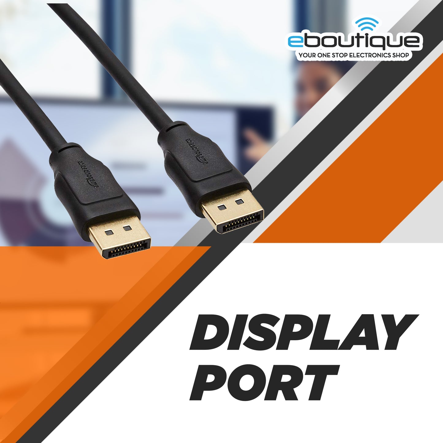 DISPLAY PORT CABLE MALE TO MALE 1.8M