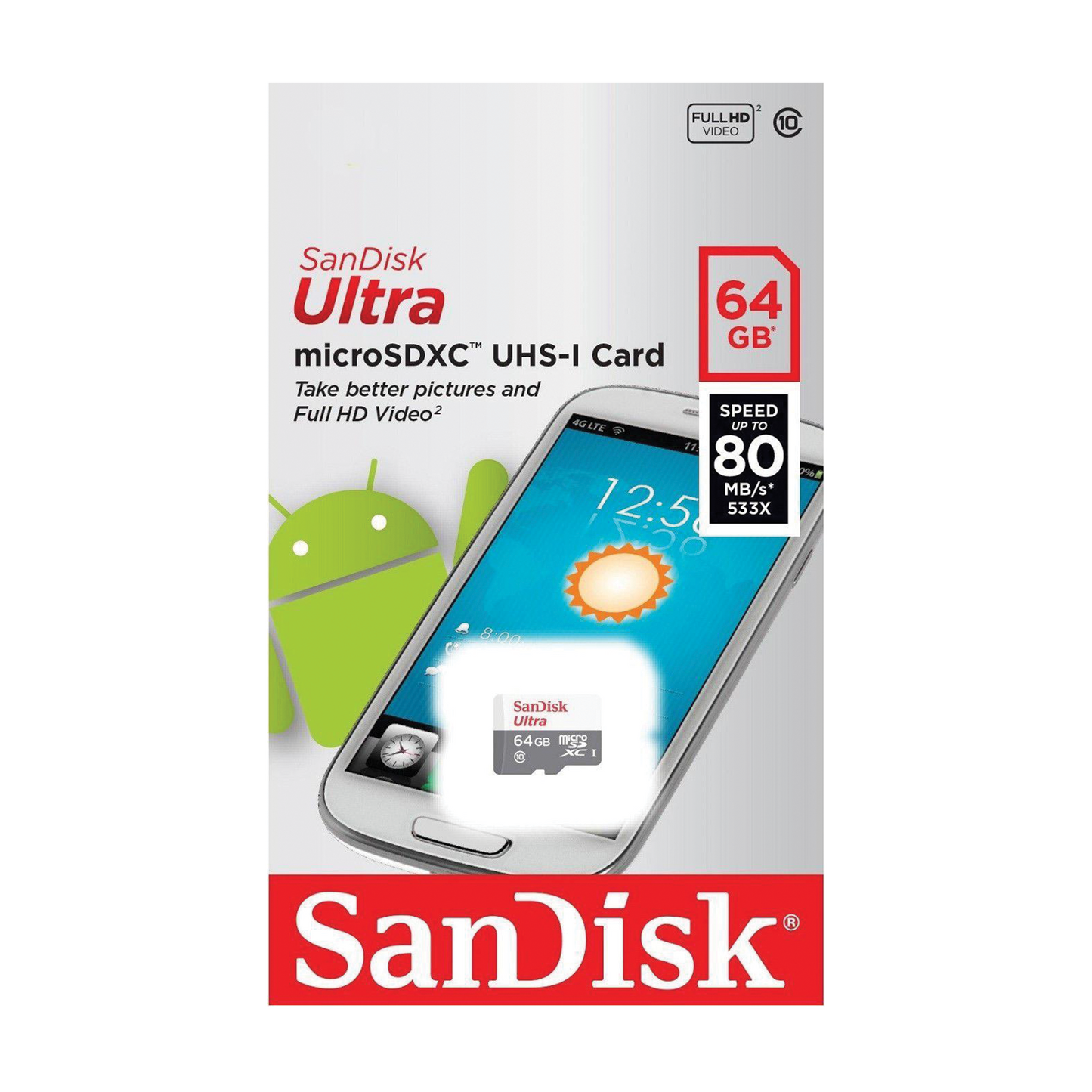 Sandisk 64GB Ultra Micro UHS-I SDXC Class 10 without Adapter (80mb/s)