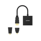 Unitek HDMI (M) to VGA (F) Adapter With Audio Solution Plus Mini & Micro HDMI Adapter Y-6355