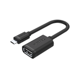 Unitek USB 2.0 Micro USB (M) to USB (F) OTG Cable 0.2M Y-C438GBK