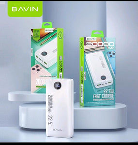 BAVIN PC051S 20000mAh Digital Display Powerbank 22.5W Fast Charging Power Bank Dual USB Port