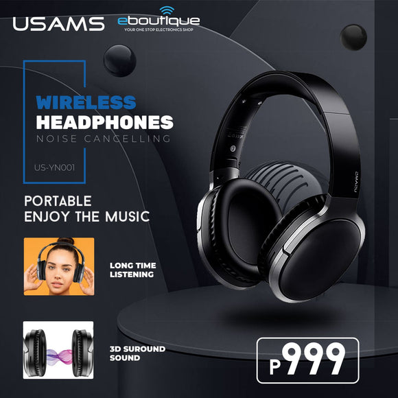 USAMS Wireless Bluetooth Noise Cancelling Headphone/Headset for Phone/Laptop/Computer (US-YN001)